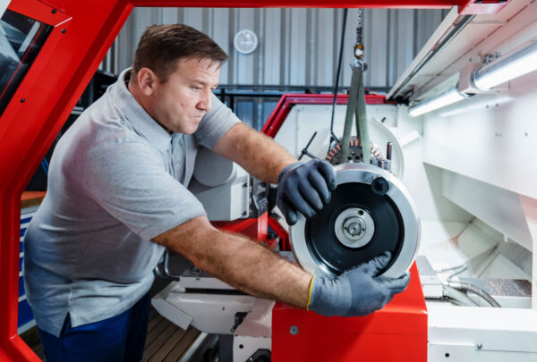 TSA employee during rotor production