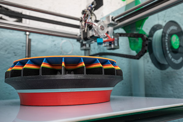 Part of a sample of a TSA electric motor is printed in 3D printer